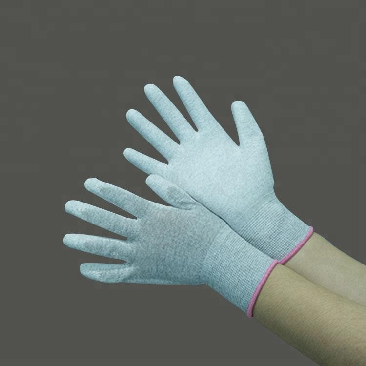 Hot Sale Esd Antistatic Carbon Fiber pu palm fit glove