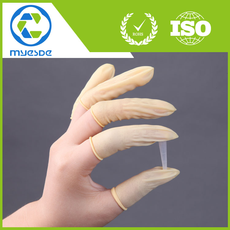 Wholesale yellow natural latex finger cots antislip finger cots malaysia