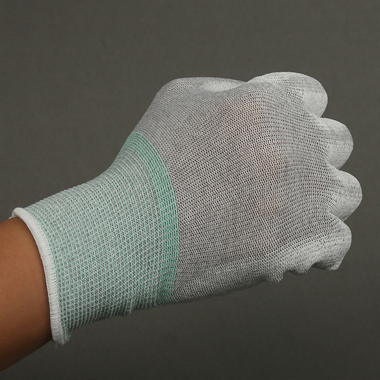 Antistatic PU Plam Coating Glove Carbon Fiber ESD pu top fitted gloves