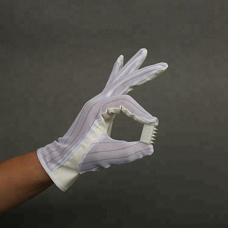 2019 Hot Sale White Polyester Lint Free Esd Gloves Esd Working Gloves