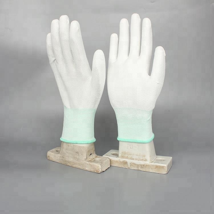 Hot Sale Manufacturers Pu Palm Coated knitted pu top fitted gloves