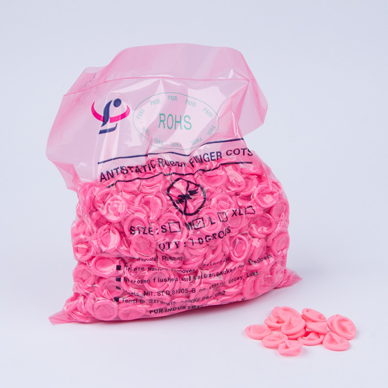 Manufacturer High quality disposable pink Antistatic Latex Finger Cot